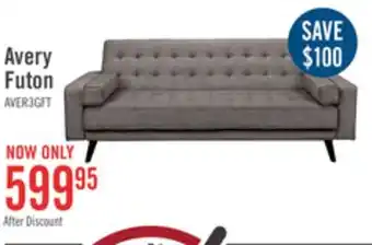 The Brick Avery linen-look fabric futon - grey offer