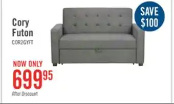 The Brick Corey velvet futon - grey offer
