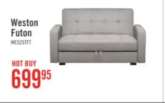 The Brick Weston linen-look fabric futon - steel offer