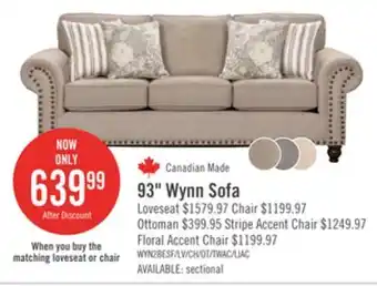 The Brick Wynn chenille sofa - taupe offer