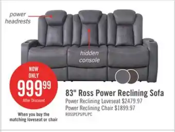 The Brick Ross faux suede power reclining sofa with power headrest - pewter offer