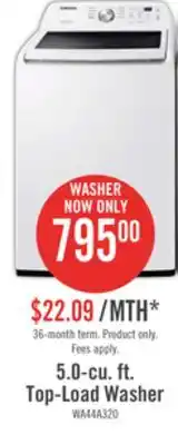 The Brick Samsung 5 cu. ft. top-load washer - wa44a3205aw/a4 offer