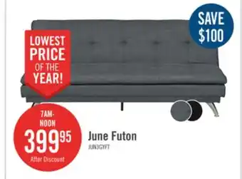 The Brick June linen-look fabric futon - grey offer