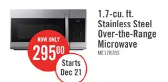 The Brick Samsung 1.7 cu. ft. over-the-range microwave - me17r7011es/ac offer