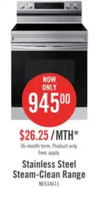 The Brick Samsung 6.3 cu. ft. freestanding electric range with wi-fi - ne63a6111ss/ac offer