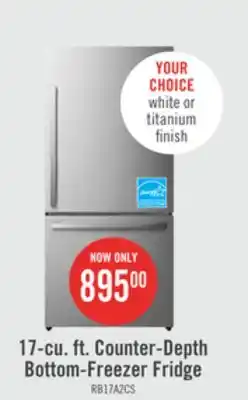 The Brick Hisense 17 cu. ft. counter-depth bottom-mount refrigerator - rb17a2cse offer