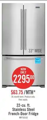 The Brick Maytag 22 cu. ft. french-door refrigerator with interior water dispenser - mrff5033pz offer