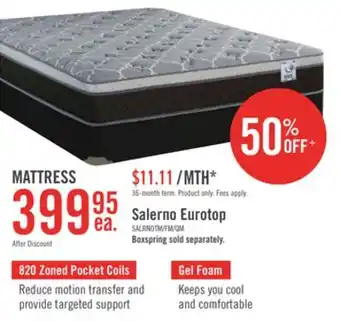 The Brick Springwall salerno eurotop twin mattress offer