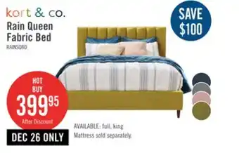 The Brick Rain queen platform bed - green offer