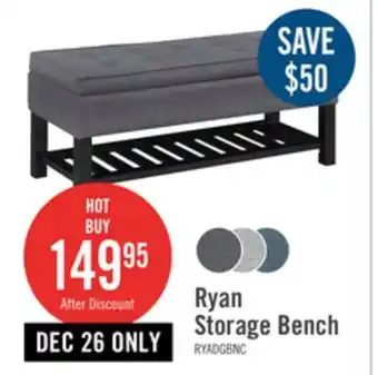 The Brick Ryan storage bench - dark grey offer