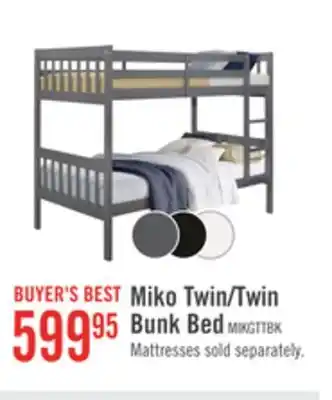 The Brick Miko twin open panel bunk bed grey offer