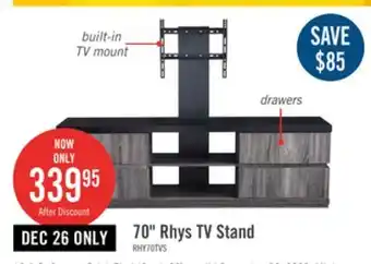 The Brick Rhys 70 tv stand with tv mount offer