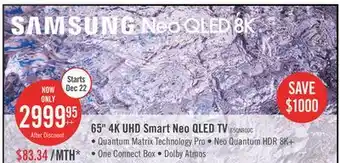 The Brick Samsung 65 8k neo qled tv offer