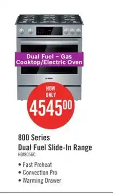 The Brick Bosch 800 series 4.6 cu. ft. dual fuel range with warming drawer - hdi8056c offer