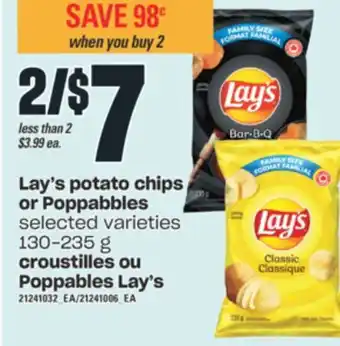Valu-mart Croustilles ou poppables lay's offer