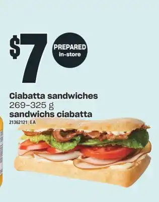 Valu-mart Sandwichs ciabatta, 269-325 g offer
