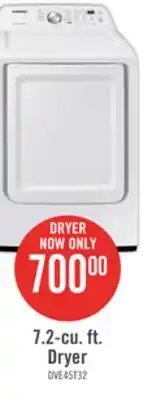 The Brick Samsung 7.2 cu. ft. electric dryer with sensor dry - dve45t3200w/ac offer
