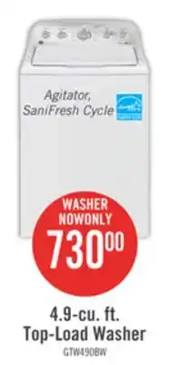 The Brick Ge 4.9 cu. ft. top load washer with sanifresh cycle - gtw490bmrws offer