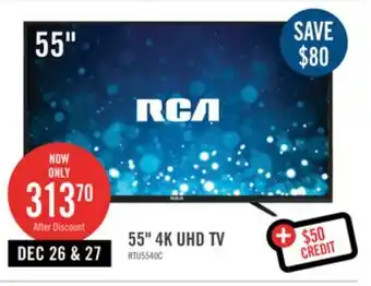 The Brick Rca 55 4k uhd led television - rtu5540-c offer
