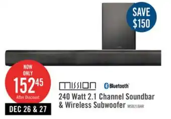 The Brick Mission soundbar with wireless subwoofer - msb21 offer