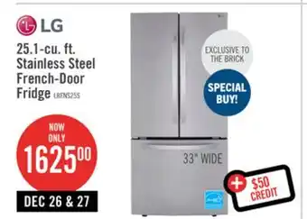The Brick Lg 25.1 cu. ft. french-door refrigerator - lrfns2503s offer