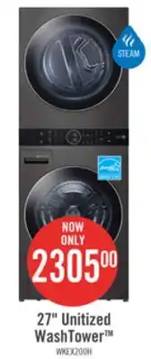 The Brick Lg washtower with 5.2 cu. ft. washer and 7.4 cu. ft. dryer - wkex200hba offer