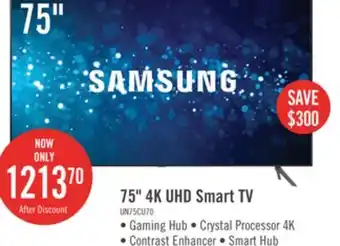 The Brick Samsung 75 cu7000 4k crystal uhd tv offer