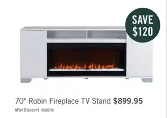 The Brick Robin 70 electric fireplace tv stand offer