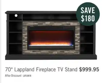 The Brick Lappland 70 electric fireplace tv stand offer