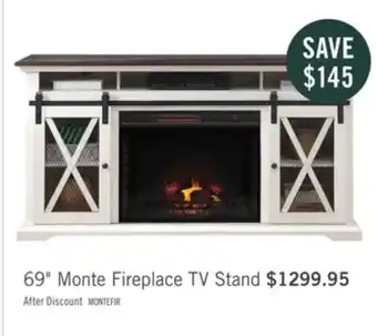 The Brick Monte 69 electric fireplace tv stand - white offer