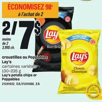 Provigo Croustilles ou poppables lay's, 130-235 g offer