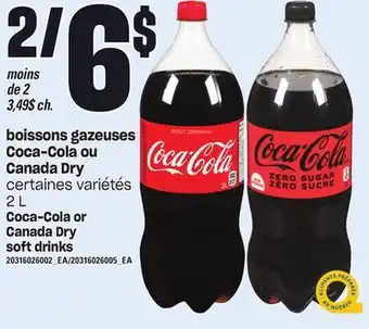 Provigo Boissons gazeuses coca-cola ou canada dry, 2 l offer