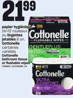 Provigo Papier hygiénique 18=72 rouleaux ou lingettes jetables 8 un. cottonelle offer
