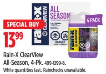 Canadian Tire Rain-x clearview all-season, 4-pk offer