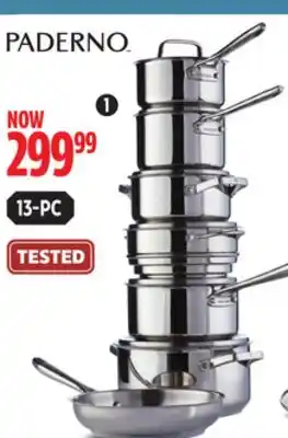 Canadian Tire Paderno stainless steel cookset offer