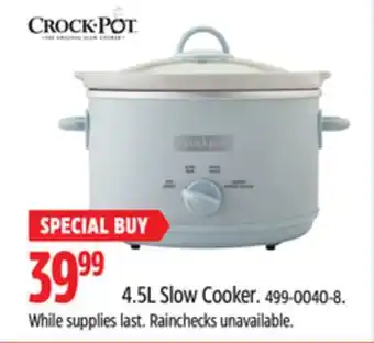 Canadian Tire Crock-pot 4.5l slow cooker offer
