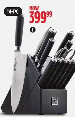 Canadian Tire Henckels damascus knife block set, black offer