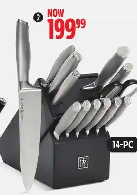 Canadian Tire Henckels satin-finish stainless-steel knife block set offer