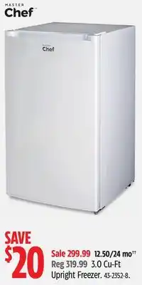 Canadian Tire Master chef 3.0 cu-ft upright freezer offer