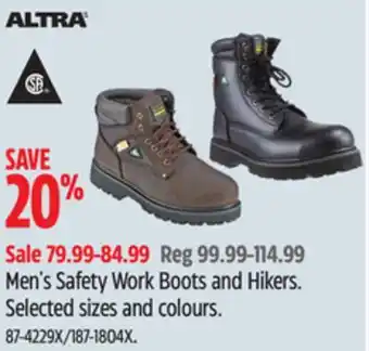 Canadian Tire Altra men's safety work boots and hikers offer