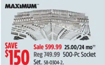 Canadian Tire Maximum 500-pc socket set offer