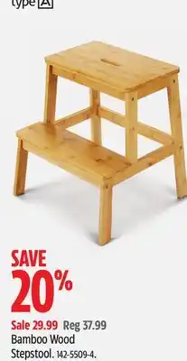 Canadian Tire Type a bamboo wood stepstool offer