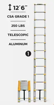Canadian Tire Metaltech csa approved grade 1 aluminum telescopic ladder, 12.5-ft, 250-lb offer