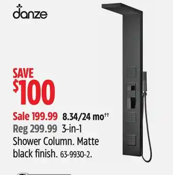 Canadian Tire Danze 3-in-1 shower column offer