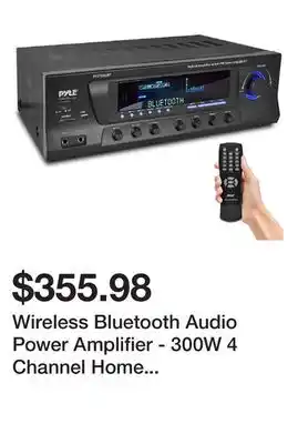 Newegg Wireless bluetooth audio power amplifier - 300w 4 channel home theater stereo receiver with usb, am fm, 2 mic in with echo, r offer
