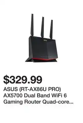 Newegg Asus (rt-ax86u pro) ax5700 dual band wifi 6 gaming router quad-core 2.0 ghz cpu, 2.5g port, game mode, lifetime network secur offer