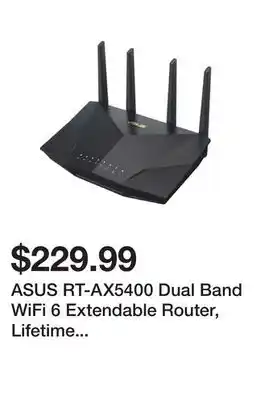 Newegg Asus rt-ax5400 dual band wifi 6 extendable router, lifetime internet security included, instant guard, advanced parental cont offer