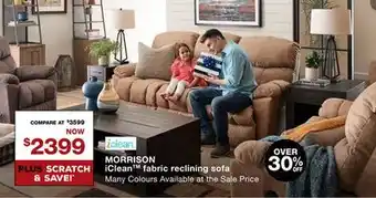 La Z Boy Morrison iclean fabric reclining sofa offer