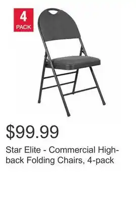 Costco Star elite - commercial high-back folding chairs, 4-pack offer