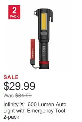 Costco Infinity x1 600 lumen auto light with emergency tool 2-pack offer